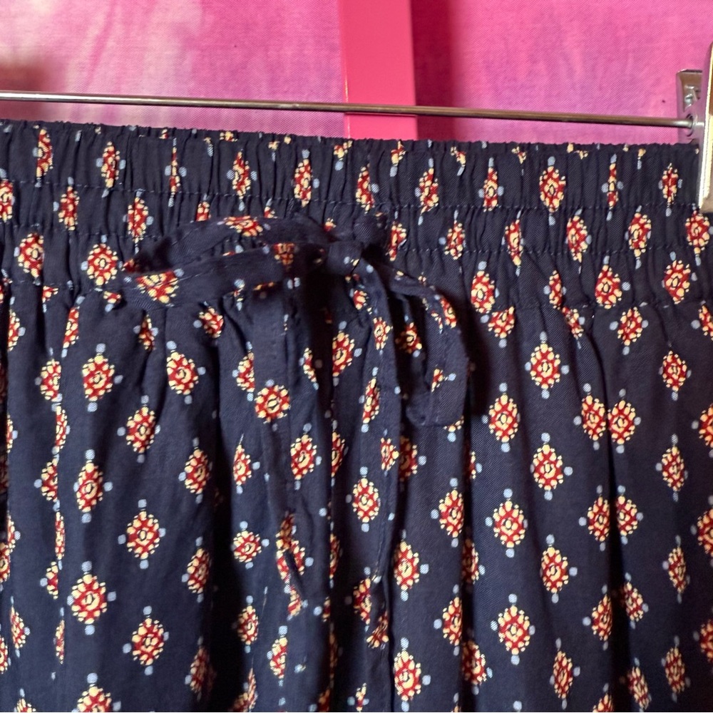 Boho Navy Patterned Shorts With Drawstring - image 5